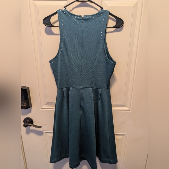 Nwt mossimo teal and silver studded womens dress size small - Picture 2 of 5